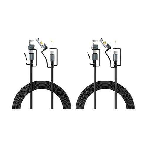 2PK Rockrose Hercules Reign 100W Max 6-In-1 Fast Charging Cable Grey 1m