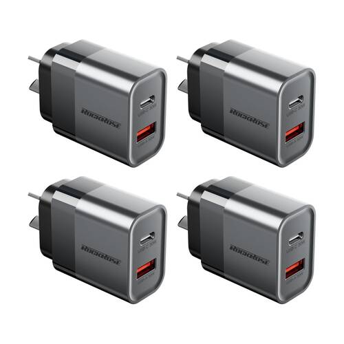 4PK Rockrose Infinito G30 Dual Port 30W PD QC Fast Charging Power Adapter