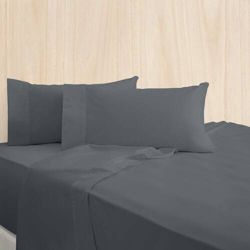 Bas Phillips Bamboo Cotton 400TC Home Bedding Sheet Set w/Pillowcase Charcoal