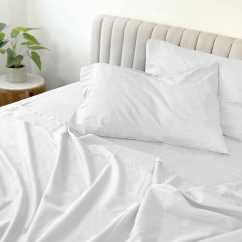Odyssey Living Bamboo Blend Home Bedding Sheet Set w/Pillowcase White
