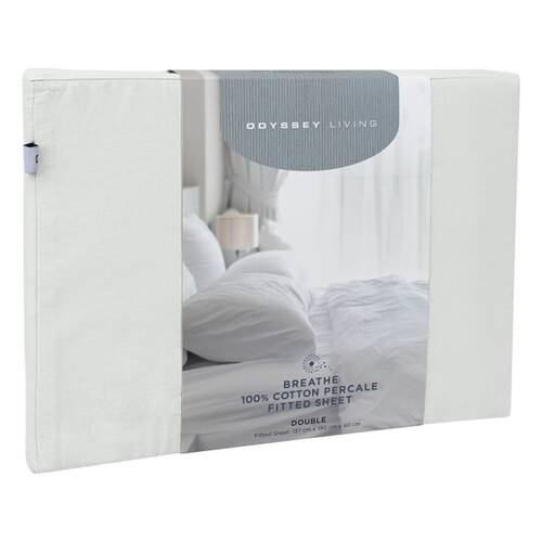 Odyssey Living Breathe Cotton Fitted Home Bedding Sheet Pewter