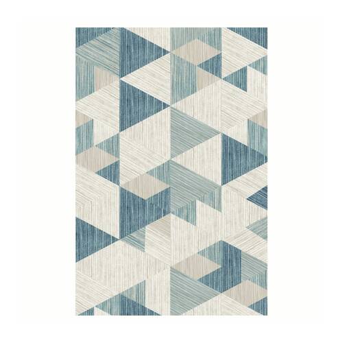 Urban Style Microfibre Rug Geometric Printed Home Decor Blue 160x240cm