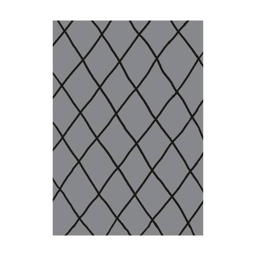 Urban Style Microfibre Rug Geometric Printed Home Decor Grey/Black 160x240cm