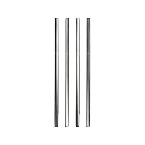 4pc R.S.V.P. Stainless Steel Reusable Smoothie Drink Straws Set Silver 22cm