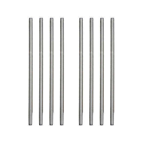 2x 4pc R.S.V.P. Stainless Steel Reusable Smoothie Drink Straws Set Silver 22cm