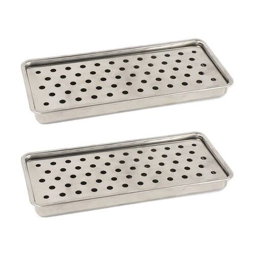 2PK R.S.V.P. Stainless Steel Perforated Insert Sink Tray Silver 24.5x12x2cm