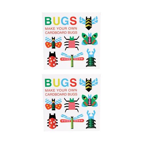 2x 10pc Rex London Cardboard Make Your Own Bugs Craft Kit Sheets Kids 3y+