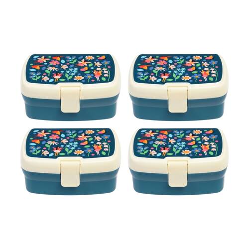 4PK Rex London Kids Fairy Lunch Box W/ Removable Tray & Multiple Compartments