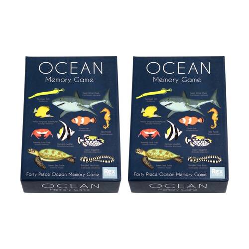 2x 40pc Rex London Kids Memory Card Game Ocean Theme Fun Educational Activity