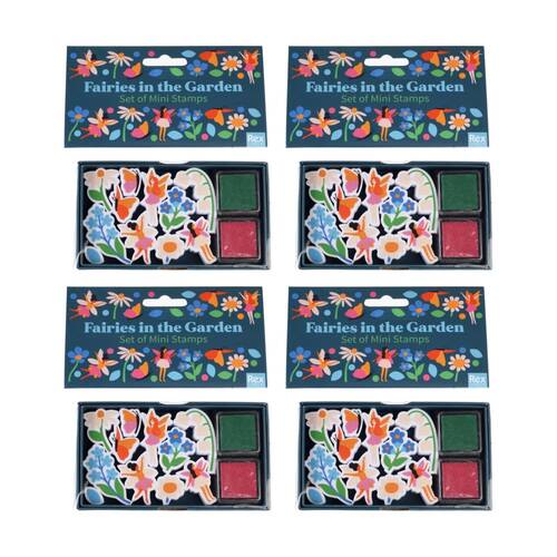 4PK Rex London Set Of Mini Stamps Fairies With Pink And Green Ink Pads Kids 3y+