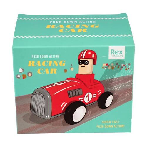 Rex London Push Down Action Racing Car Red Kids Activity 3y+ 11x8x9.4cm