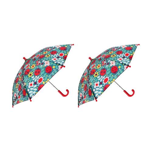 2PK Rex London Child Umbrella Ladybird Pattern Safe Lightweight Kids 3y+
