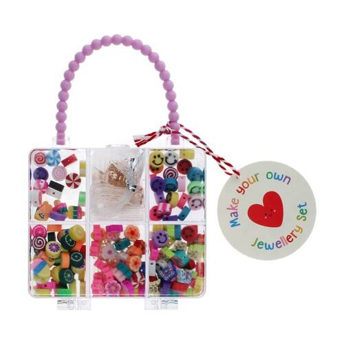 100pc Rex London Make Your Own Jewellery Handbag Clasps Bead Elastic Set