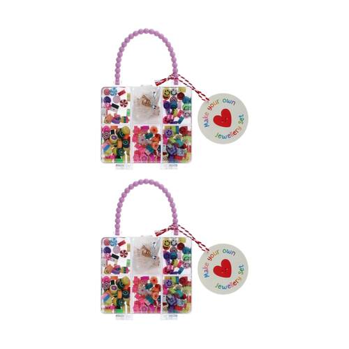 2x 100pc Rex London Make Your Own Jewellery Handbag Clasps Bead Elastic Set