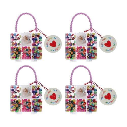 4x 100pc Rex London Make Your Own Jewellery Handbag Clasps Bead Elastic Set