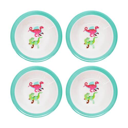 4PK Rex London Melamine Bowl Baby Dinos Dishwasher Safe Toddler Size 16.5cm