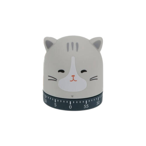 Rex London Wind-Up Kitchen Timer Cat-Shaped Compact Accessory 6x6.7cm