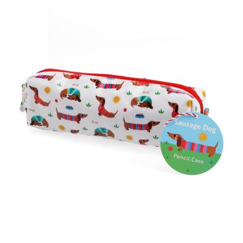 Rex London Pencil Case Stationary Storage Accessory Sunny Sausage Dog