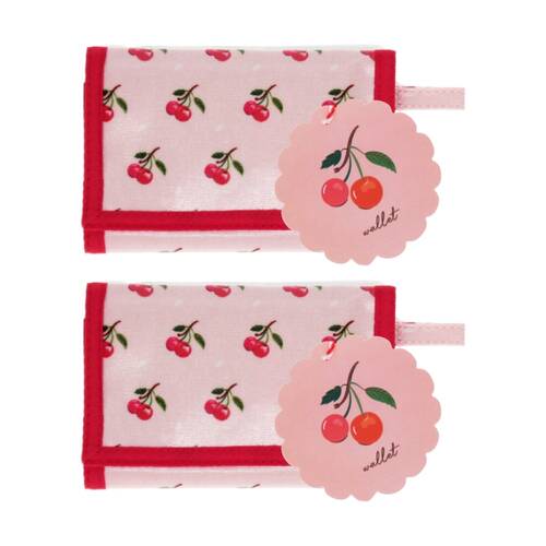 2PK Rex London Kids 3y+ Tri-Fold Child Wallet Little Cherry Design
