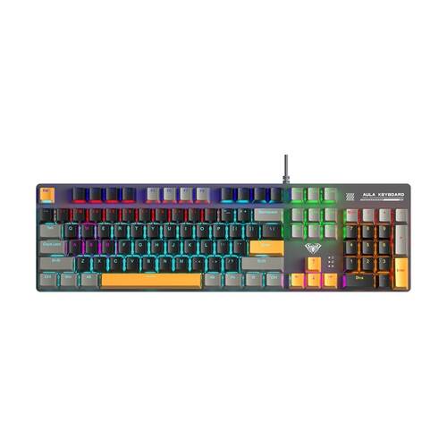 AULA S500 Wired Zoned RGB Mechanical Keyboard Black/Grey/Yellow