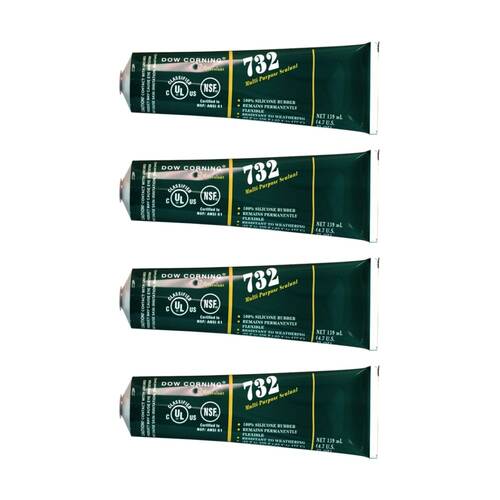4PK Dow Corning 139ml Silastic Silicone Clear 732 Multi Sealant