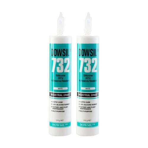 2PK Dow Corning 310Ml Silastic Silicone White 732 Multi Sealant Building