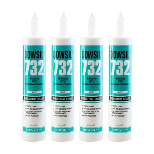 4PK Dow Corning 310Ml Silastic Silicone White 732 Multi Sealant Building