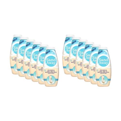 12PK Sand Away Beach Powder Sand-Remover For Legs & Feet 226g