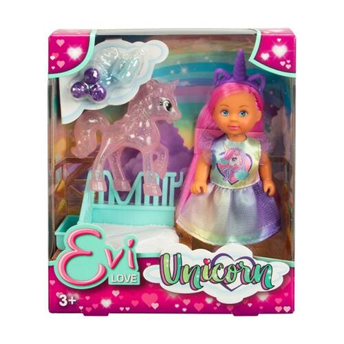 Evi Love Unicorn Doll Set With Accessories Stable Apples Kids 3y+