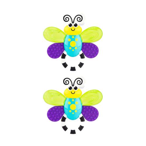 2PK Sassy Baby Flutterby Teether Water Filled Cooling Wings 3 Months+ 21cm