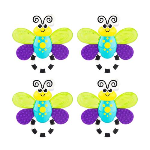 4PK Sassy Baby Flutterby Teether Water Filled Cooling Wings 3 Months+ 21cm