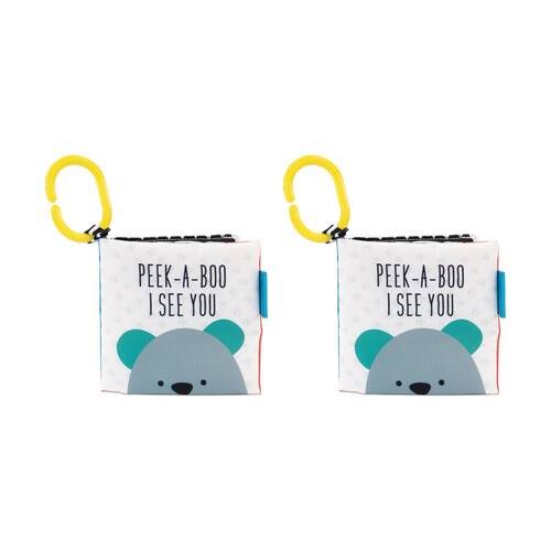 2PK Sassy Baby Peek-a-Boo Book Interactive Board for Infant Playful Learning