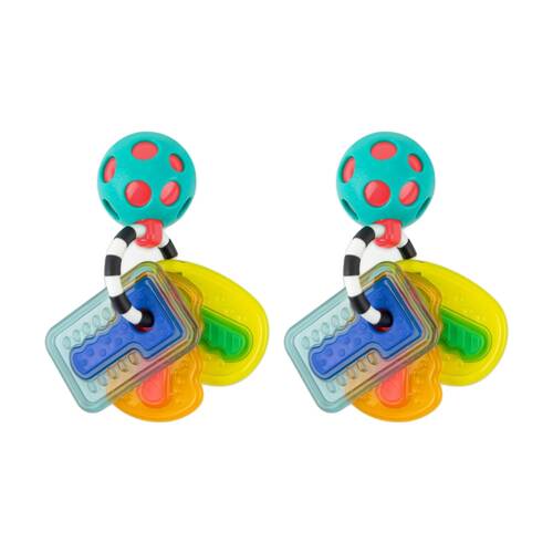 2PK Sassy Baby Drive N Drool Keys Teething Toy With Textures Newborn+ 12cm
