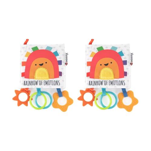 2PK Sassy Baby Rainbow Of Emotions Book Interactive Sensory Newborn Plus 21cm