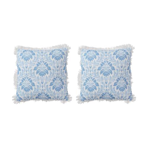 2PK LVD Anaya Blue/White Decorative Home/Living Decor Cushion/Pillow 50x50cm