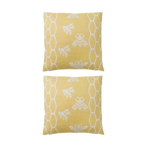 2PK LVD Bee Honey Yelow/White Home/Living Decor Cushion/Pilllow 50x50cm