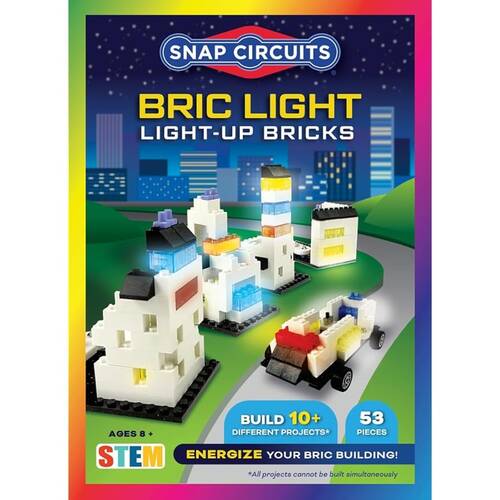 53pc Snap Circuits Bric Light STEM Building Kit With Lights Kids 8+