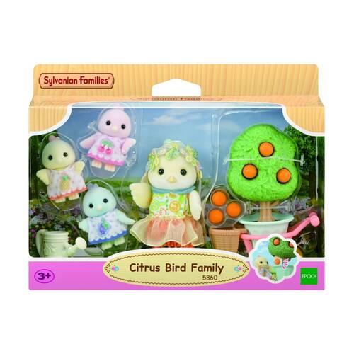 8pc Sylvanian Families Citrus Bird Family Kids Toys Set W/ Orange Tree 3y+
