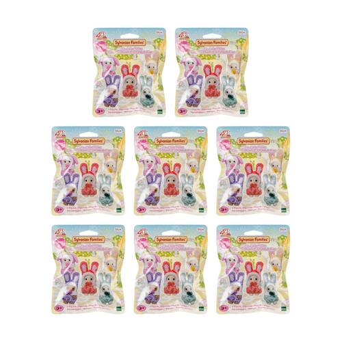 8PK Sylvanian Families Cutie Collectibles Colourful Bunny Babies Assorted 3y+