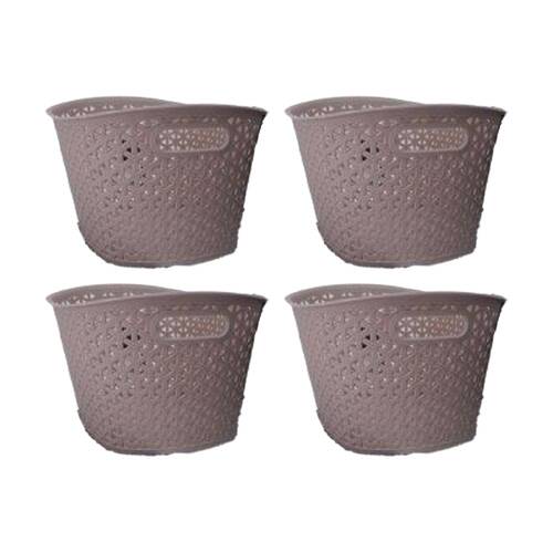 4PK Braz Home Organisation Storage Oval Rattan Basket Small 36x26x18cm Assorted