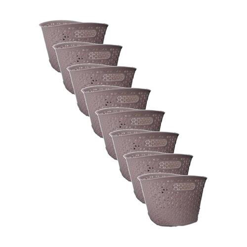 8PK Braz Home Organisation Storage Oval Rattan Basket Small 36x26x18cm Assorted