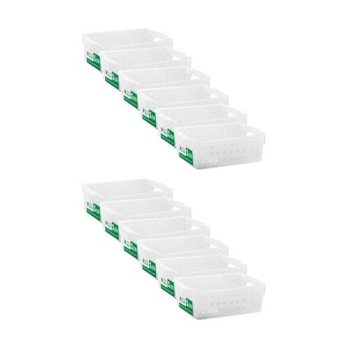 12PK Braz Home Organisation Storage Vienna Basket 1L 17x12x6cm White