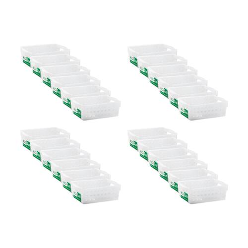 24PK Braz Home Organisation Storage Vienna Basket 1L 17x12x6cm White