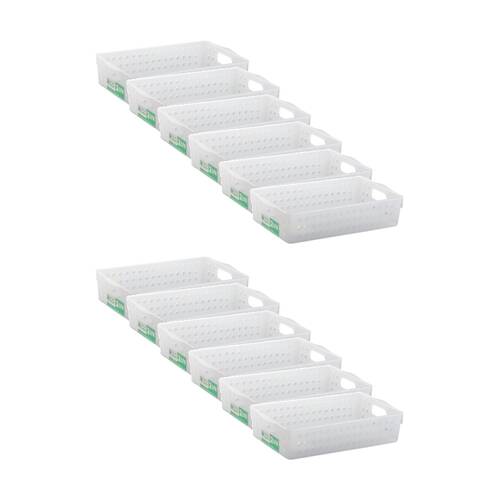 12PK Braz Home Organisation Storage Vienna Basket 2L 26x15x6cm White