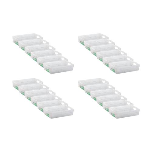 24PK Braz Home Organisation Storage Vienna Basket 2L 26x15x6cm White
