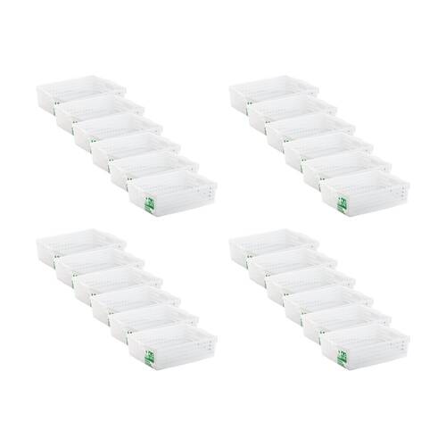 24PK Braz Home Organisation Storage Vienna Basket 4.5L 30x21x8cm White