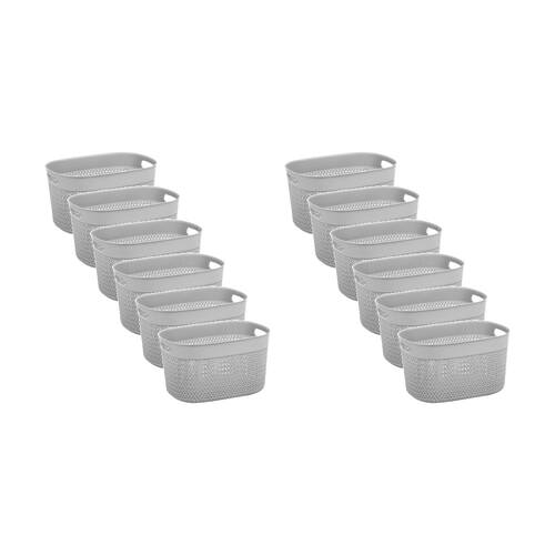 12PK Braz Home Organisation Storage New York Mesh Basket 5.5L Assorted