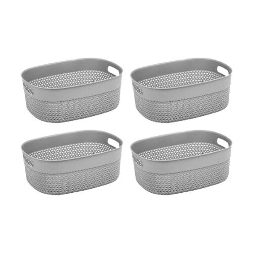 4PK Braz Home Organisation Storage New York Mesh Basket 12.5L Assorted