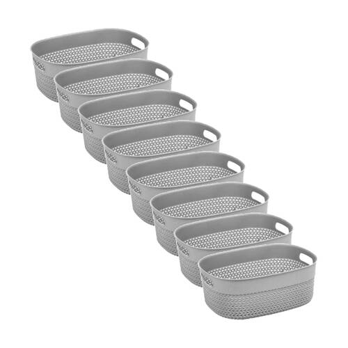 8PK Braz Home Organisation Storage New York Mesh Basket 12.5L Assorted