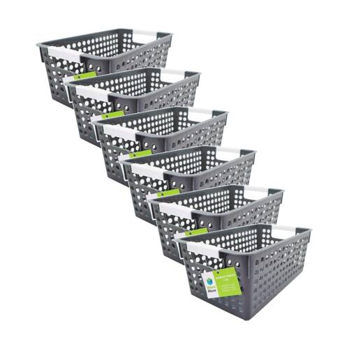 6PK Braz Home Organisation Storage Tokyo Basket 29x16.5x12cm 4.5L Assorted
